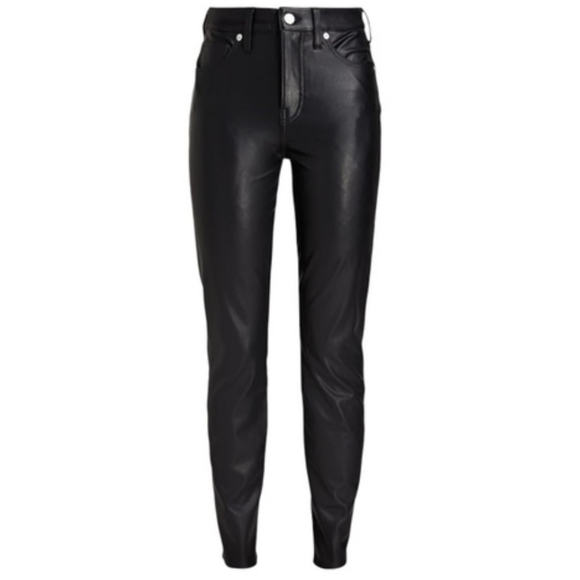 Veronica Beard Debbie Ankle Skinny High Rise Black Vegan Leather Pants 27 NWT‎ - Picture 2 of 7